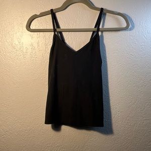 SO Black Fitted Cropped Camisole Size XS Crop Top With Back Straps